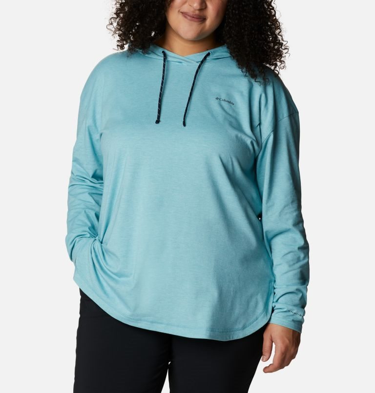 Columbia Sun Trek Pullover Hettegensere Dame Turkis | Plus Size 35086G